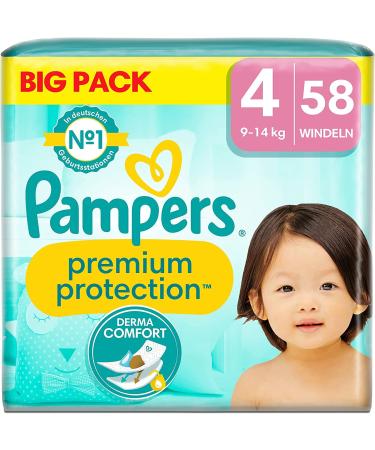 Pampers Premium Protection Size 4 58 Nappies 9 kg - 14 kg (Old Version)