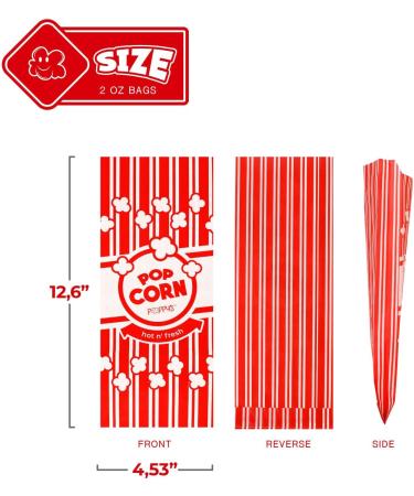 Grehge opcorn Bags - 25 2oz Concession-Grade Bags Popcorn Machine Accessories for Popcorn Bars Movie Nights Concessions 25 Pack - Buy Online on SooperMarket.com