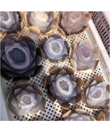 Room Decoration Natural Agate Geode Crystals Feng Shui Druzy Gemstones Quartz Water Lotus Ornament for Home Decoration - Buy Online on SooperMarket.com