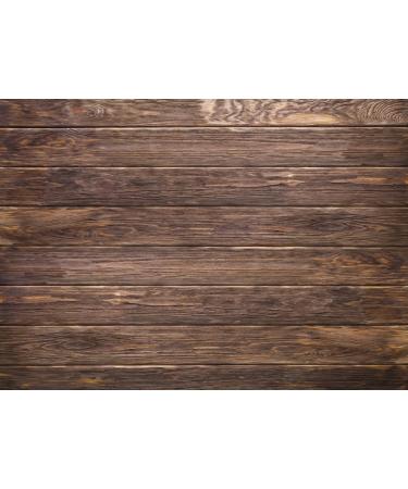 LYWYGG 7x5ft Thin Vinyl Brown Wood Backdrop Photographers Retro Wood Wall Background Cloth Seamless CP-19