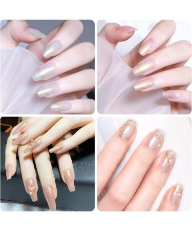 URAQT Chrome Nail Powder Set - 6 Colors Holographic Glitter Dust Powders for Manicure - Mirror Effect Pearl Pigment with Sponge Brush - DIY Nail Art Decoration - Buy Online on SooperMarket.com