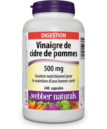 Webber Naturals Apple Cider Vinegar Capsules 500 mg 240 Count & Vitamin C Timed Release 1 000 mg 150 Tablets For Bones Teeth Immune and Antioxidant Health Vegetarian - Buy Online on SooperMarket.com