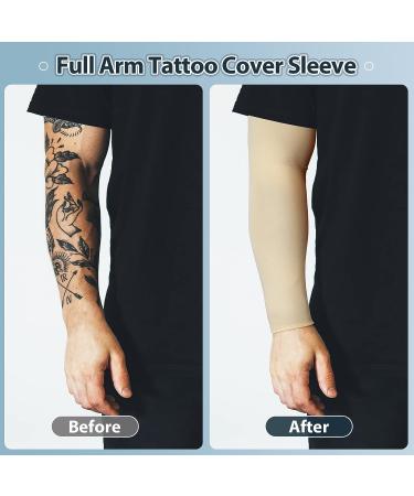 12 Piece Men's Tattoo Cover Sleeve UV Sun Protection Arm Sleeves - Nude Color - Buy Online on SooperMarket.com