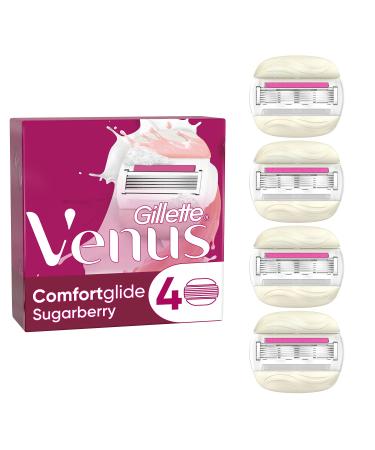 Gillette Venus Comfortglide Sugarberry razor blades women 4 replacement blades for women's razors with 5-fold blade old 4 pieces (1 Pack)