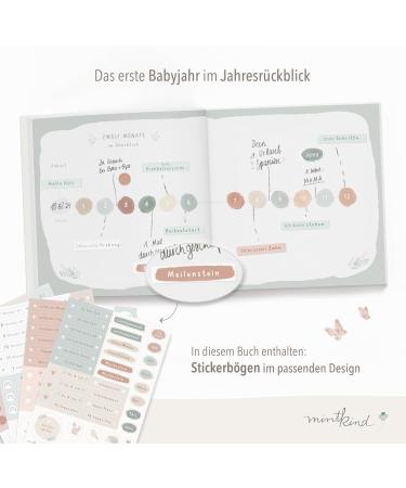 Buy Mintkind Baby Album My First Year of Life - Customizable Photo Album & Sticker Set | Perfect Baby Gift for Boys & Girls | Baby Diary from Birth - Buy Online on SooperMarket.com