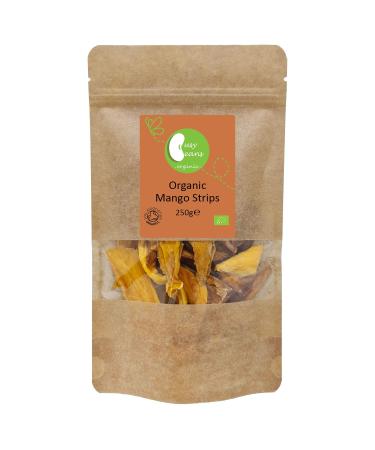 Organic Dried Mango Strips - Certified Organic - by Busy Beans Organic (250g)