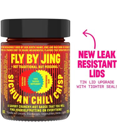 FLY BY JING Sichuan Chili Crisp 6oz Deliciously Savory Umami Spicy Tingly Crispy Gourmet All Natural Vegan Gluten-Free Hot Chili Oil Sauce with Sichuan Pepper Good on Everything - Buy Online on SooperMarket.com