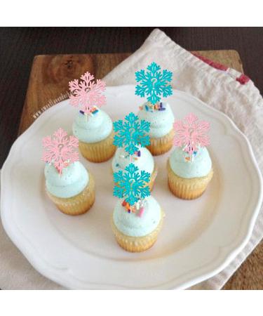 24 Pack Snowflake Gender Reveal Cupcake Toppers Pink Blue Winter Snowflake Cupcake Picks for Baby Shower Winter Wonderland Snowflake Theme Birthday Gender Reveal Party Cake Decorations Supplies 14 - Buy Online on SooperMarket.com