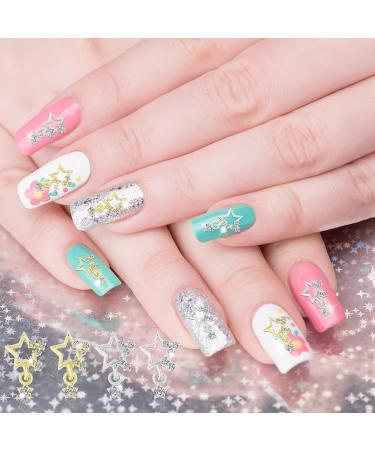 30-Piece Star Nail Charms Set - Gold & Silver 3D Rhinestone Alloy Charms for Women and Girls - DIY Nail Art Supplies - Buy Online on SooperMarket.com