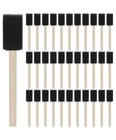 WENCHENG 200 Pack Foam Paint Brushes, 1 inch Wood Handle Sponge Paint Brush Set for Painting, Staini, Varnishes, Polyurethanes and Chalks