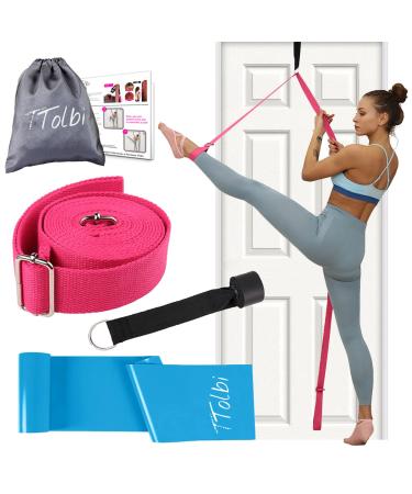 TTolbi Door Leg Stretcher: Stretching with Leg Flexibility Trainer, Dance Equipment : Splits Trainer Bands for Stretching in Ballet, Cheerleading, Gymnastics, Cheer Stuff, Door Stretch Strap Rose