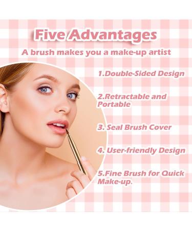 WLLHYF Professional Double Sided Retractable Lip Brush - Portable Travel Lip Makeup Applicator for Women and Girls (Gold) - Buy Online on SooperMarket.com