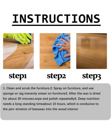 Natural Micro-Molecularized Beeswax Spray Wood Seasoning Beeswax Household Polishing Bees Wax Furniture Polish and Cleaner Natural Beewax Furniture Care Polishing (2pcs) - Buy Online on SooperMarket.com