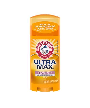 Arm & Hammer Ultra Max Antiperspirant Deodorant Powder Fresh Solid 2.6 Ounce (Pack of 6)