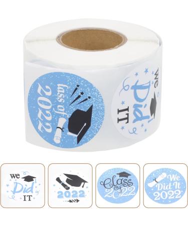 ABOOFAN Cake Ornament Candy Bag Sticker 1 Roll Stickers Bag Stickers Sealing Labels Stickers Party Stickers for Baking Party Festivals Graduation Cap Stickers Baking Sealing Stickers Blue 3.8x3.8cm - Buy Online on SooperMarket.com