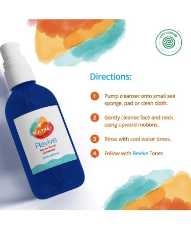 Revive Facial Cleanser - Natural Face Wash with Marine Actives Aloe Vera | Gentle Non-Drying Vegan | 8 fl oz - Perfect for All Skin Types - Buy Online on SooperMarket.com