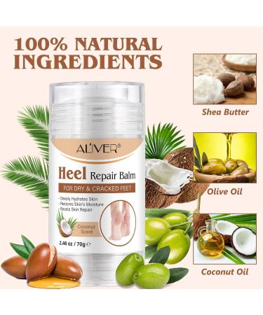 Cracked Heel Repair Cream Heel Balm Foot Cream for Cracked Heels and Dry Skin Calluses Feet Cracked Heel Repair Balm Hydrates and Softens Dry Feet 70G (Coconuts) - Buy Online on SooperMarket.com