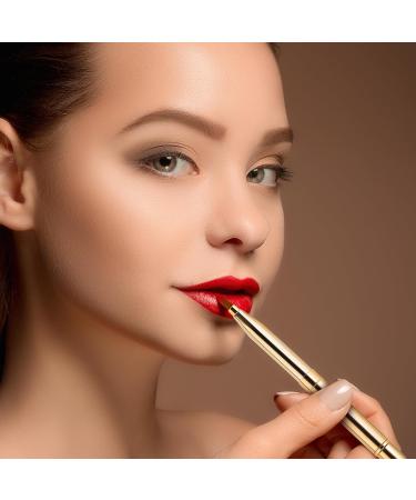 Retractable Dual End Lip Makeup Brush | Portable Lipstick & Concealer Brushes - Gold - Buy Online on SooperMarket.com