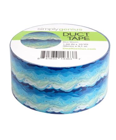 Pattern Duct Tape Heavy Duty - Colorful Craft Supplies for DIY Projects - Blue Waves Design - 1.8 in x 10 Yards Roll - Buy Online on SooperMarket.com