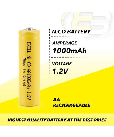 Buy Exell 36-Pack Nickel-Cadmium Button-Top Rechargeable Batteries for Solar & Outdoor Lights - AA 1.2V 1000mAh - Buy Online on SooperMarket.com