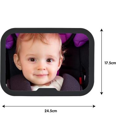 Altabebe AL1104 Black Back Seat Mirror - Easy Installation and Wide Angle View - Buy Online on SooperMarket.com