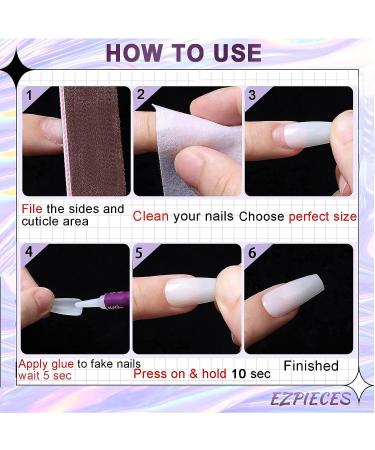 Groovy Nights Silver Glitter Swirl Long Coffin Fake Nails with Glue - 24PCS Set - Buy Online on SooperMarket.com