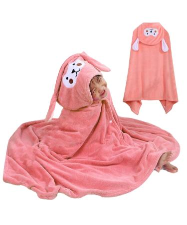 Funmo hooded towel baby 1pcs towel children baby bath towel baby towel with hood 70x140 cm for baby baths soft super absorbent cute baby hood towel with pattern 0-5 years (pink)