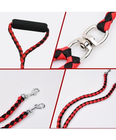 Tibapla Double Dog Leash - Padded Handles for Small Medium & Large Dogs | 10mm x 140cm | Durable Reinforced Design for Running & Training - Ideal for 2 Dogs Yellow - Buy Online on SooperMarket.com