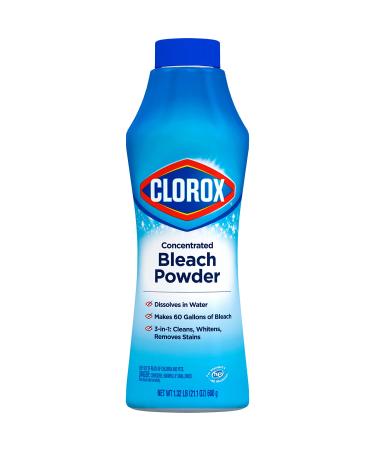 Clorox Bleach Powder, Zero Splash, Fast Dissolving Stain Removal Bleach Powder, Laundry Cleaner that Works on Counters, Floors & Toilets, Regular Scent, 21.1 Ounces - Package May Vary