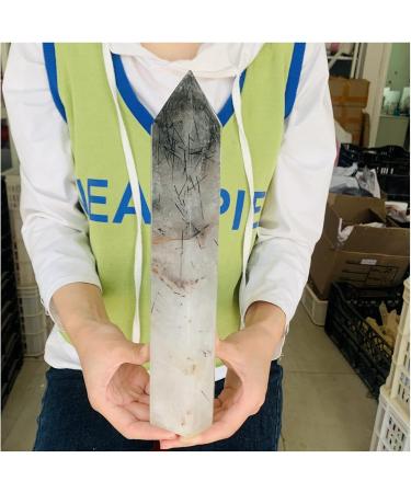 Natural Clear Black Tourmaline Quartz Crystal Obelisk Wand Point 1pc (Size : 1400-1500g) - Buy Online on SooperMarket.com