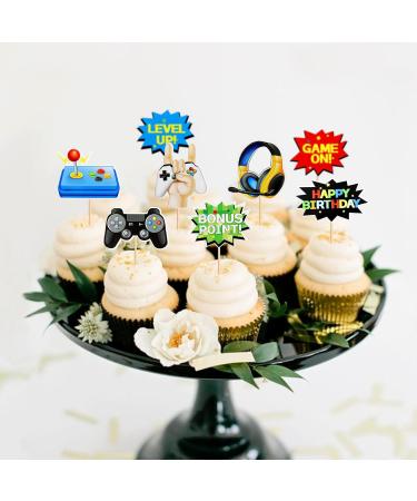 Cyodoos 40 PCS Video Game Cupcake Toppers for children's game decoration themed baby shower birthday party cake decoration supplies favorite for birthday fan parties - Buy Online on SooperMarket.com