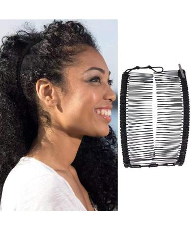 Stretchable Banana Comb Vintage Banana Hair Clip Stretch Double Comb Clip for Women Ladies Girls Hair Styling Black - Buy Online on SooperMarket.com
