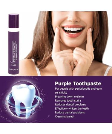 Purple Toothpaste for Sensitive Teeth - Deep Cleaning & Stain Removal 50ml | Gentle Whitening Color Corrector - Buy Online on SooperMarket.com