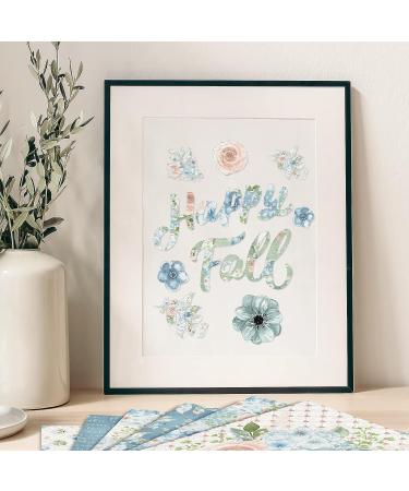 Whaline 24Pcs Blue Floral Pattern Paper 30x30cm - Double-Sided Watercolor Flower Scrapbook Paper for DIY Crafts and Photo Albums - Buy Online on SooperMarket.com