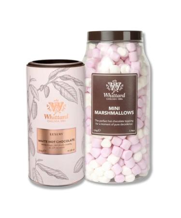 Luxury White Hot Chocolate Set Bundle with Whittard of Chelsea Luxury White Hot Chocolate 350g + Whittard Mini Marshmallows 230g - Perfect for Any Occasion