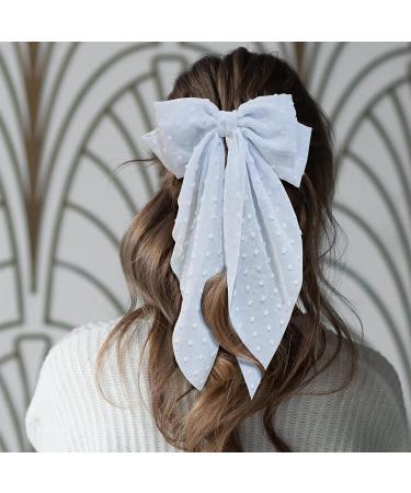 8 Inch Blue Hair Bow - Butterfly Knot Metal & Fabric - Large Women's Fashion Accessory - Buy Online on SooperMarket.com