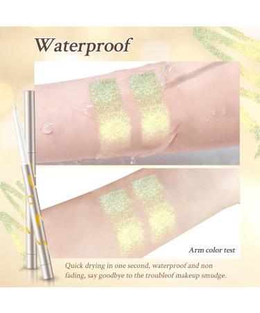 Green Gold Yellow Glitter Cream Eyeshadow Stick | Waterproof Long-Wearing Metallic Eyeliner Crayon Makeup (04#) - International Shipping Available - Buy Online on SooperMarket.com