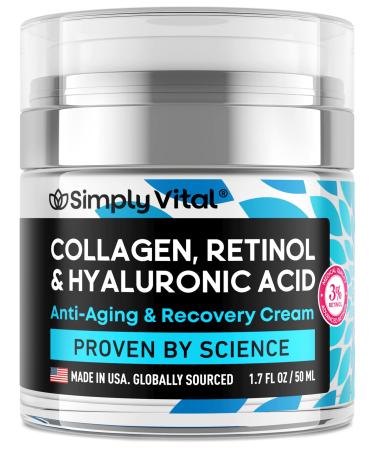 Face Moisturizer Collagen Cream - Anti Aging Neck and Dcollet - Made in USA Natural Anti Wrinkle Moisturizer for Women - Day & Night Face Cream - Moisturizing, Lifting & Recovery - 1.7oz