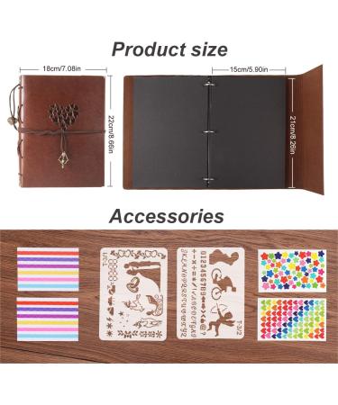 ThxMadam Leather Scrapbook Photo Album Vintage Wedding Guest Book DIY Memory Book | 60 Black Pages | Perfect Gift for Christmas, Valentines, Anniversary | Small (8.66 x 7.08) - Buy Online on SooperMarket.com