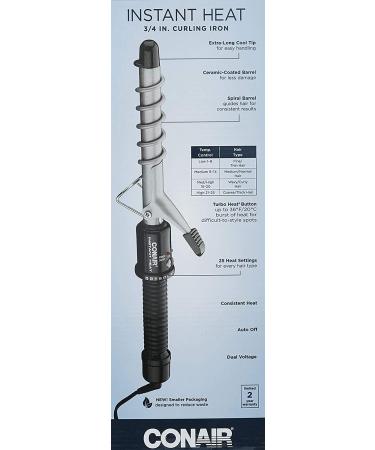 Conair Instant Heat Spiral 3/4-Inch Curling Iron for Spiral Curls - Short to Medium Hair - 0.75 Inch - Buy Online on SooperMarket.com