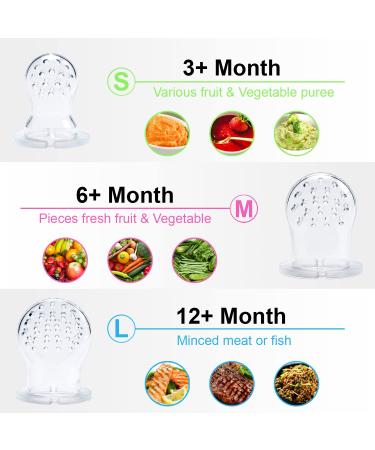 Gedebey Baby Fruit Feeder Pacifier Set - 3 Pack | Silicone Pacifiers & Feeding Spoon Combo | Frozen Fruit Teether & Forage Feeder | Pink Baby Food Accessories - Buy Online on SooperMarket.com