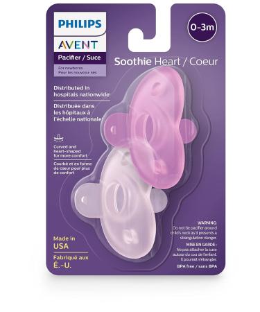 Philips AVENT Soothie Heart Pacifier 0-3 Months Pink/Light Pink 4 Pack SCF099/42 4 Pack 0-3m Pink/Light Pink - Buy Online on SooperMarket.com