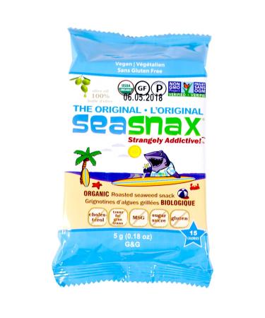 SeaSnax Roasted Seaweed Grab and Go Packs, .18-Ounce (Pack of 12)