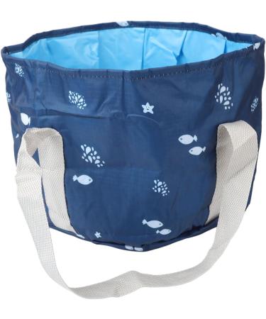 Portable Waterproof Collapsible Foot Bath Tub High Temperature Resistance Multi Purpose with Water Based Printing Sturdy Handle for Travel Picnic Camping (Navy Whale) - Buy Online on SooperMarket.com