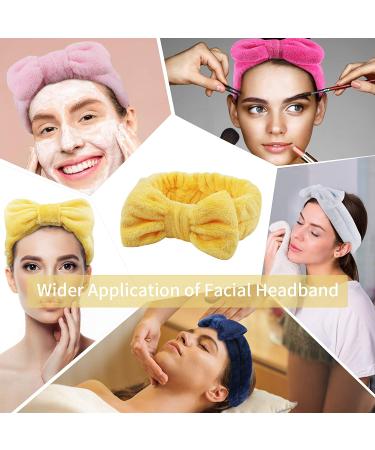 Ondder 8 Pack Spa Headbands for Women - Facial Bowknot Headbands for Skincare, Makeup, and Shower - Fluffy Hair Bands for Girls - Buy Online on SooperMarket.com