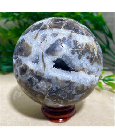 Sphalerite Stones Natural Shpere Ball Quartz Crystal Geode Feng Shui Home Crafts Decoration+Stand 1pc (Color : 430-440g) - Buy Online on SooperMarket.com
