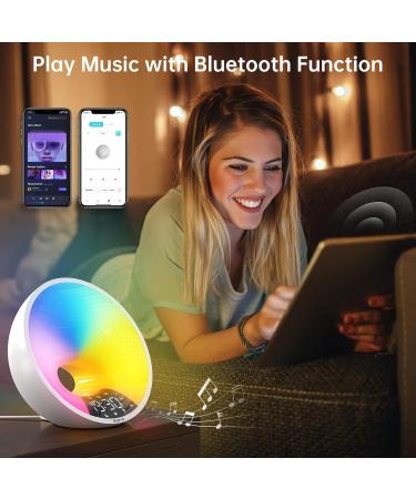 Buy Edup Lichtwecker Wake Up Light - Sunrise Simulation Bluetooth Speaker App Control 4 Alarms 16M Colors 7 Natural Sounds - Dimmable Night Light & USB Radio Adapter - Buy Online on SooperMarket.com