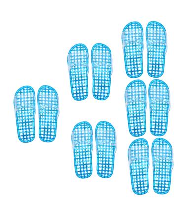 MAGICLULU 2 Pairs Slippers Quick Drying Shower Slippers Green Home Indoor Slippers Non Dorm Shoes Gym Foot Spa Soak Tub Shower Footware Massaging Travel Pvc Household Plastic Barrel 26.5x9.8cm 9.5x6pcs Bluex6pcs