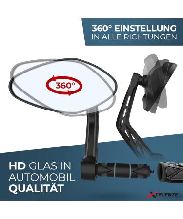 Xcel Rim Bicycle Mirror - Extra Large Impact-Resistant Glass for E-Bike & Handlebar | Perfect Backing Mirror for Safe Riding - Buy Online on SooperMarket.com
