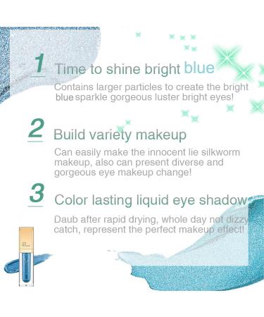 Ocean Blue Liquid Glitter Eyeshadow - Waterproof Vegan Shimmer Gel Eyeliner, Long-Lasting Metallic Eye Makeup - Buy Online on SooperMarket.com